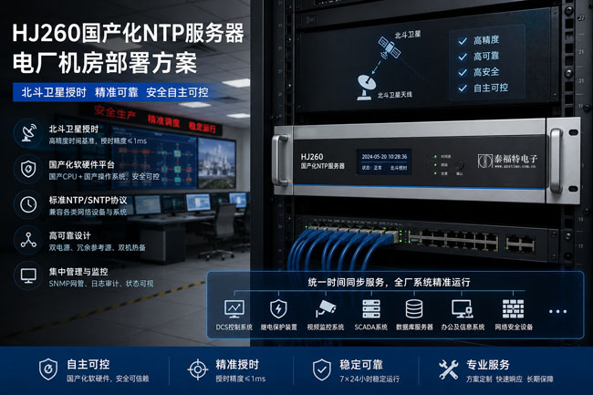 HJ260國產化NTP服務器為某電廠提供標準衛(wèi)星授時服務